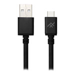 iFrogz UniqueSync Braided USB A to C Charge & Sync Cable Fast 3.0A USB3.1 Black 1.8m