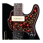 Joe Doe by Vintage 'Lucky Buck' 6 String Semi-Hollow Electric Guitar in Black - Limited Edition