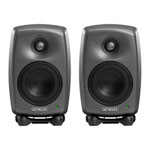Genelec 8020D Monitor Speakers + Adam Hall Monitor Stands + Leads