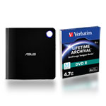 Asus Home Worker Bundle Asus Blu-Ray Burner & 3 Pack of 4.7GB Verbatim Mdisc