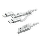Mophie 1M 3 in 1 USB-A to Lightning, USB-C & Micro-USB, Durable Charge & Sync Cable
