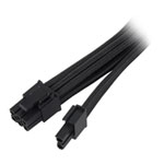 SilverStone 30cm 8-pin to PCIe 8-pin (6+2) Extension Power Cable - Black