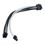 SilverStone 30cm 8-pin to PCIe 8-pin (6+2) Extension Power Cable - Black & White