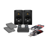 ADAM Audio T5V Speakers, Mackie Big Knob Monitor Controller, Monitor Isolation Pads and Cables