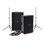Mackie Thump 15A PA Speakers, Height Adjustable Stands and XLR Leads