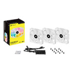Corsair iCUE SP120 RGB ELITE White Triple 120mm PWM Fan Expansion Pack with Lighting Node CORE