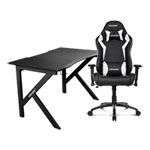 AKRacing Summit Gaming Desk with Core Series SX BLACK/WHITE Gaming Chair + XL Mousepad