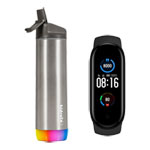 HidrateSpark Fitness Week Bundle Xiaomi Mi Band 5 with Smart Water Bottle - Silver