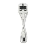 PRO ELEC 1m UK Mains to C7 White Power Lead