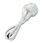 PRO ELEC 1m UK Mains to C7 White Power Lead