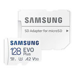 Samsung Evo Plus 128GB 4K Ready MicroSDXC Memory Card UHS-I U3/V30/A2 with SD Adapter