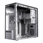 CiT Course, Black, micro ATX Chassis w/ Brushed Aluminium Front Panel, 80mm Rear Fan, MicroATX/Mini