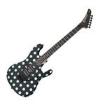 Kramer Nightswan Electric Guitar - Black with Blue Polkadots