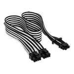 CORSAIR Premium Black/White Individually Sleeved 16-Pin PCIe 5.0 PSU Cable