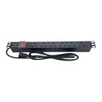 PowerCool  1.8m 6-Way Horizontal 1U Rackmount PDU