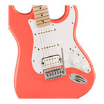 Squier Sonic Stratocaster HSS, Maple Fingerboard, White Pickguard, Tahitian Coral