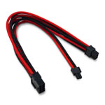 Xclio Black and Red 6+2 Pin Braided PCIe Cable