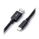 CableMod Pro 150cm Black Coiled Braided Keyboard Cable USB A to C