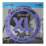 D'Addario EXL115 Nickel Wound Electric Guitar Strings, Medium/Blues-Jazz Rock, 11-49