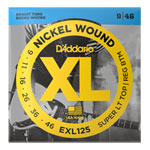 D'Addario EXL125 Nickel Wound Electric Guitar Strings, Super Light Top/ Regular Bottom, 09-46