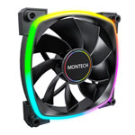Montech RX140 PWM Black 140mm Reversible ARGB Case Fan