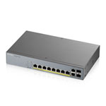 Zyxel 8-Port GS1350-12HP Smart Managed PoE Gigabit Switch with GbE Uplink