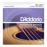 D'Addario EJ26 Phosphor Bronze Acoustic Guitar Strings, Custom Light, 11-52