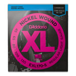 D'Addario 5-String Nickel Wound Bass Guitar Strings, Light, Long Scale, EXL170-5 45-130