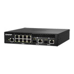 QNAP 10-Port Layer 2 Web Managed Half-Width Rackmount Switch for SMB Network Deployment