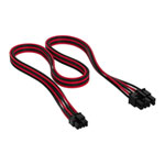 Corsair Premium Black/Red Individually Sleeved PCIe Single Connector Type-5 PSU Cable