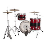 Ludwig 50th Anniversary Vistalite FAB 22x14", 13x9", 16x16" Shell Pack - Red Sparkle/Smoke