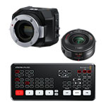 Blackmagic Design Micro Studio Camera 4K G2 Bundle with Lumix G 14-42mm Lens and ATEM Mini Pro ISO
