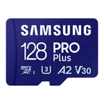 Samsung Pro Plus 128GB (2024) 4K Ready MicroSDXC Card UHS-I U3 with SD Adapter