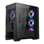 Vida Cyclone Black Tempered Glass Micro-ATX PC Gaming Case