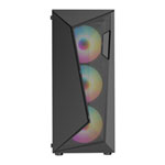 CiT Carisma Black Mid Tower Tempered Glass PC Gaming Case