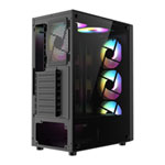 CiT Carisma Black Mid Tower Tempered Glass PC Gaming Case