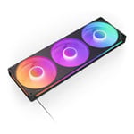 NZXT F360 RGB Core 360mm PWM Uni-body 3 Fan Set Black