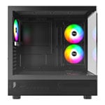 Montech XR Panoramic Window Mid Tower PC Case with 3x ARGB PWM Fans Black