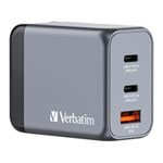 Verbatim 65W3-Port GaN3 Wall Charger PD3/QC3 2C1A  UK/US/EU