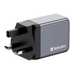 Verbatim 65W3-Port GaN3 Wall Charger PD3/QC3 2C1A  UK/US/EU