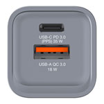Verbatim 35W UK/US/EU 2-Port GaN Wall Charger With Power Delivery