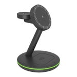 ICY BOX 3-In-1 Magnetic Charging Stand for Phones, Smartwatches & Earbuds