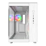 Montech KING 65 PRO White Mid Tower Dual Chamber Case 3x RGB Fans with 6 Port Fan Hub