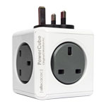 Allocacoc PowerCube 'Original Monitor' 4-Socket Mains Extension Plug, Grey