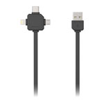 Allocacoc 1.5m USB-C 3-in-1 Cable Grey