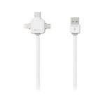 Allocacoc 1.5m USB-C 3-in-1 Cable White
