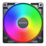 Montech GF120 ARGB PWM 120mm Black Case Fan - 3 Pack w/ Fan Hub