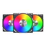 Montech Metal Pro 12 ARGB PWM 120mm Black Case Fan - 3 Pack w/ fan hub