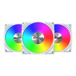Montech Metal Pro 12 ARGB PWM 120mm White Case Fan - 3 Pack w/ fan hub