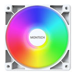 Montech GF120 ARGB PWM 120mm White Case Fan - 3 Pack w/ Fan Hub